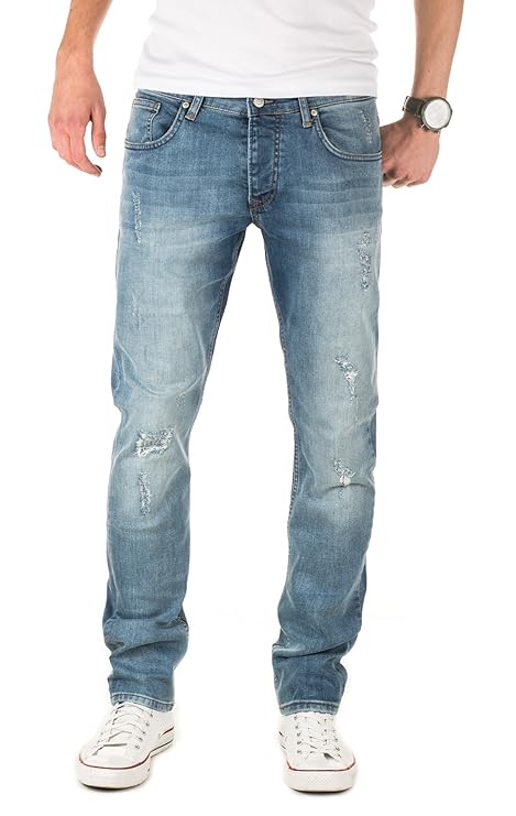 WOTEGA Herren Jeans Derrick - mit Used Look und Destroyed-Effekte