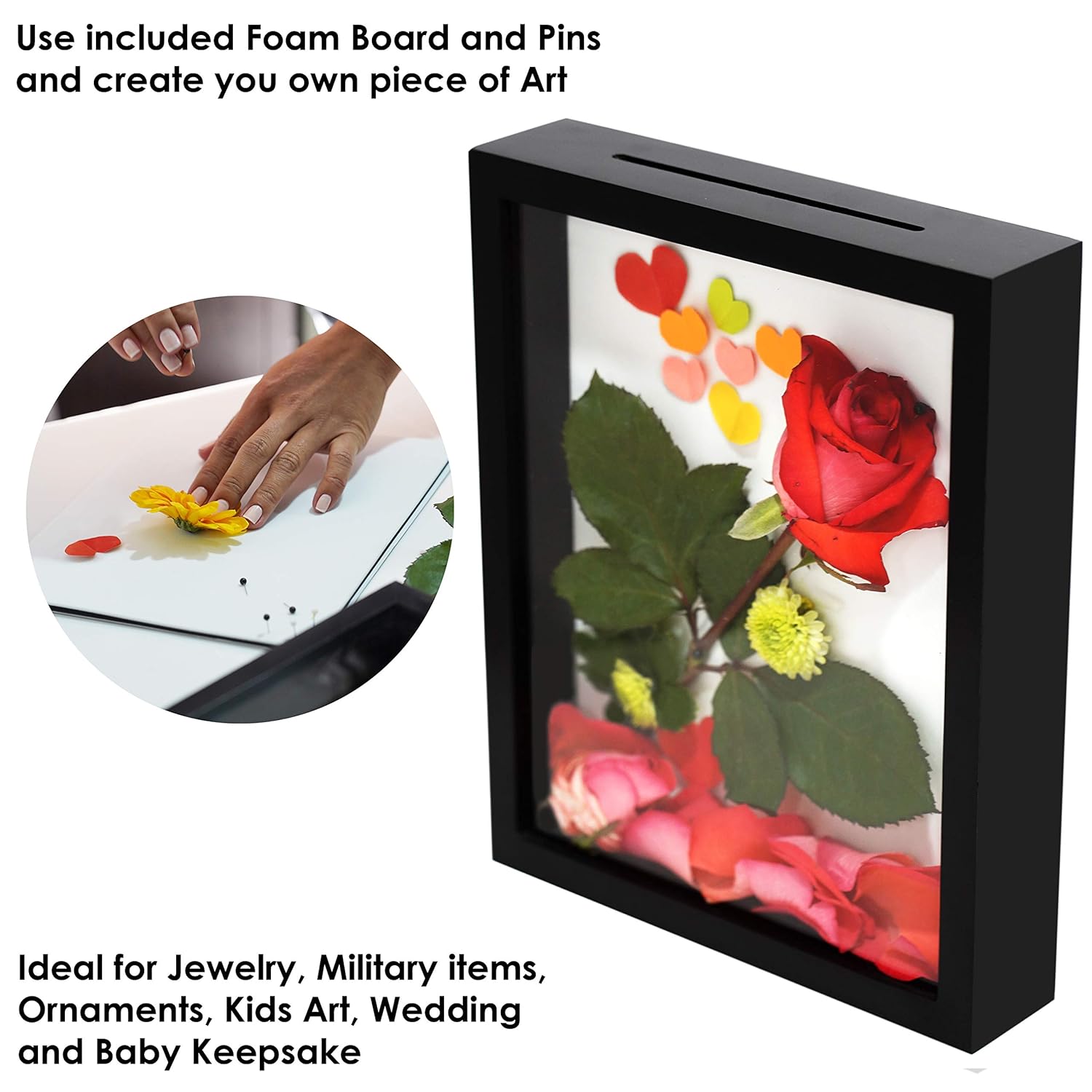 Home & Kitchen Top Loading Shadow Box with Slot Memory Box Bank Tickets