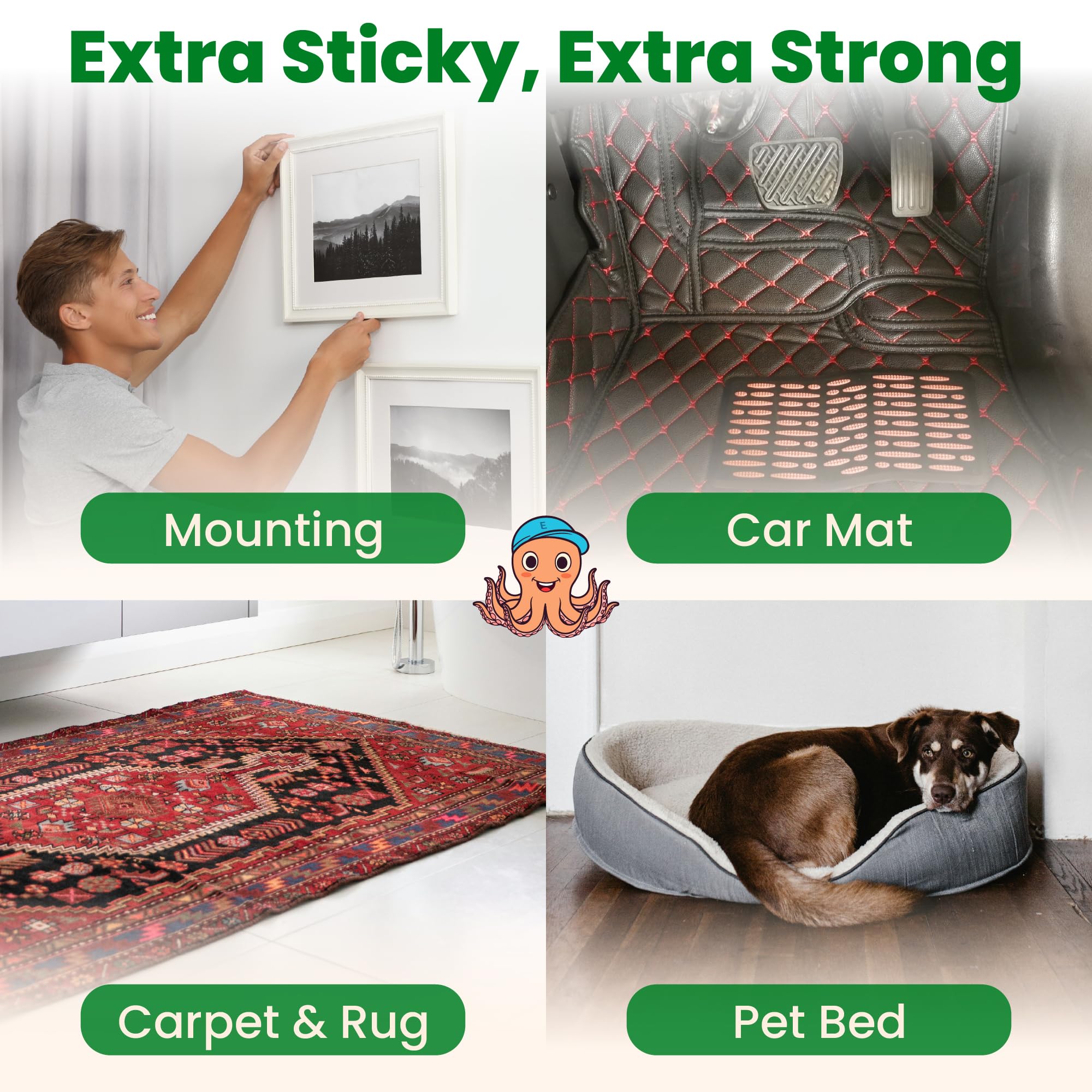 ECOHomes Heavy Duty Strips for Couch Cushions 4 Inch x 6.5 FT Keep Sofa Cushions from Sliding - Adhesive Hook And Loop Tape Roll To Prevent Sliding Couch Cushion, Outdoor Non Slip Furniture Grip Black