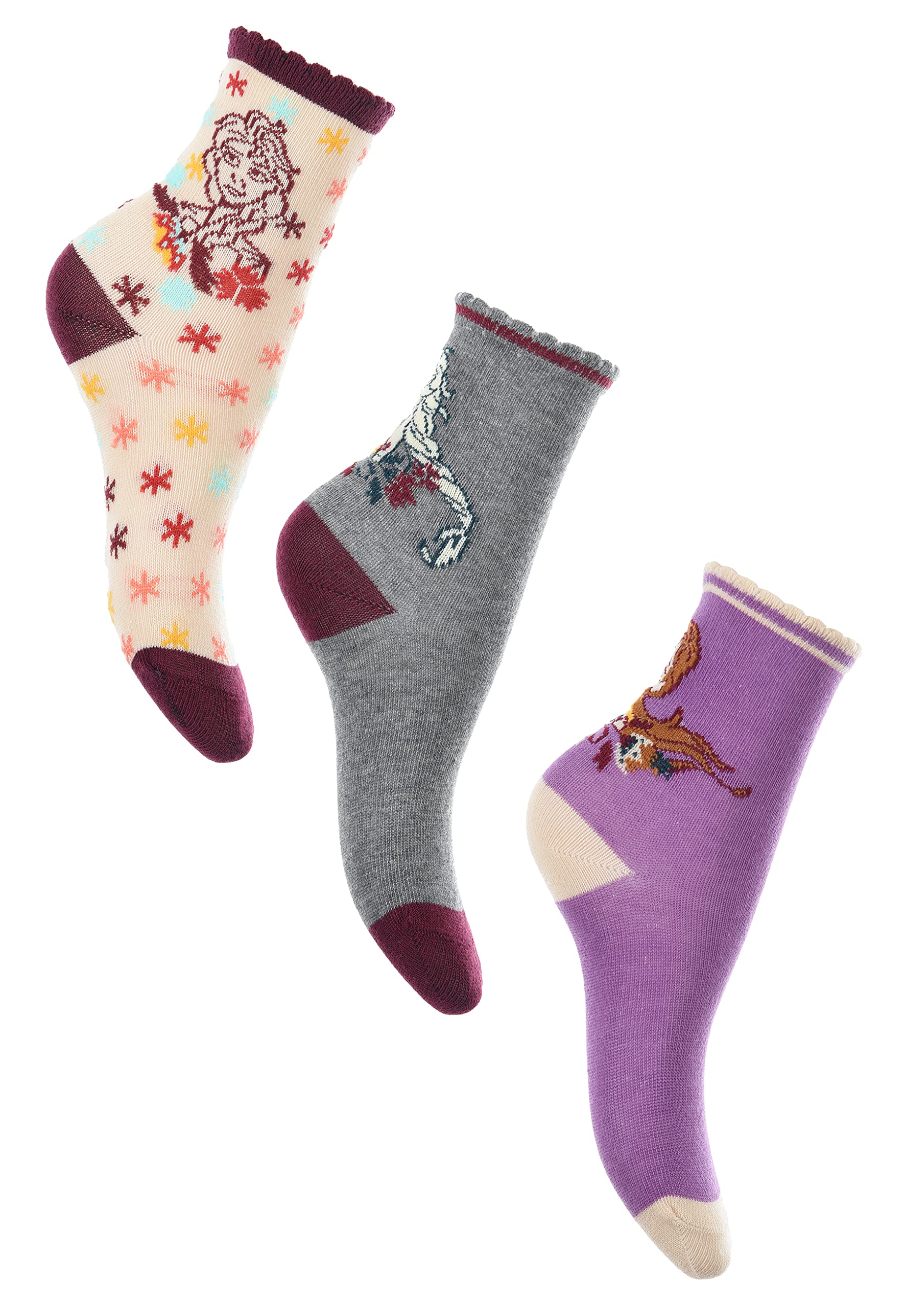 Set of 3 pairs of Disney Frozen various models for sissy (31-34, VH0603 MULTICOLOR)