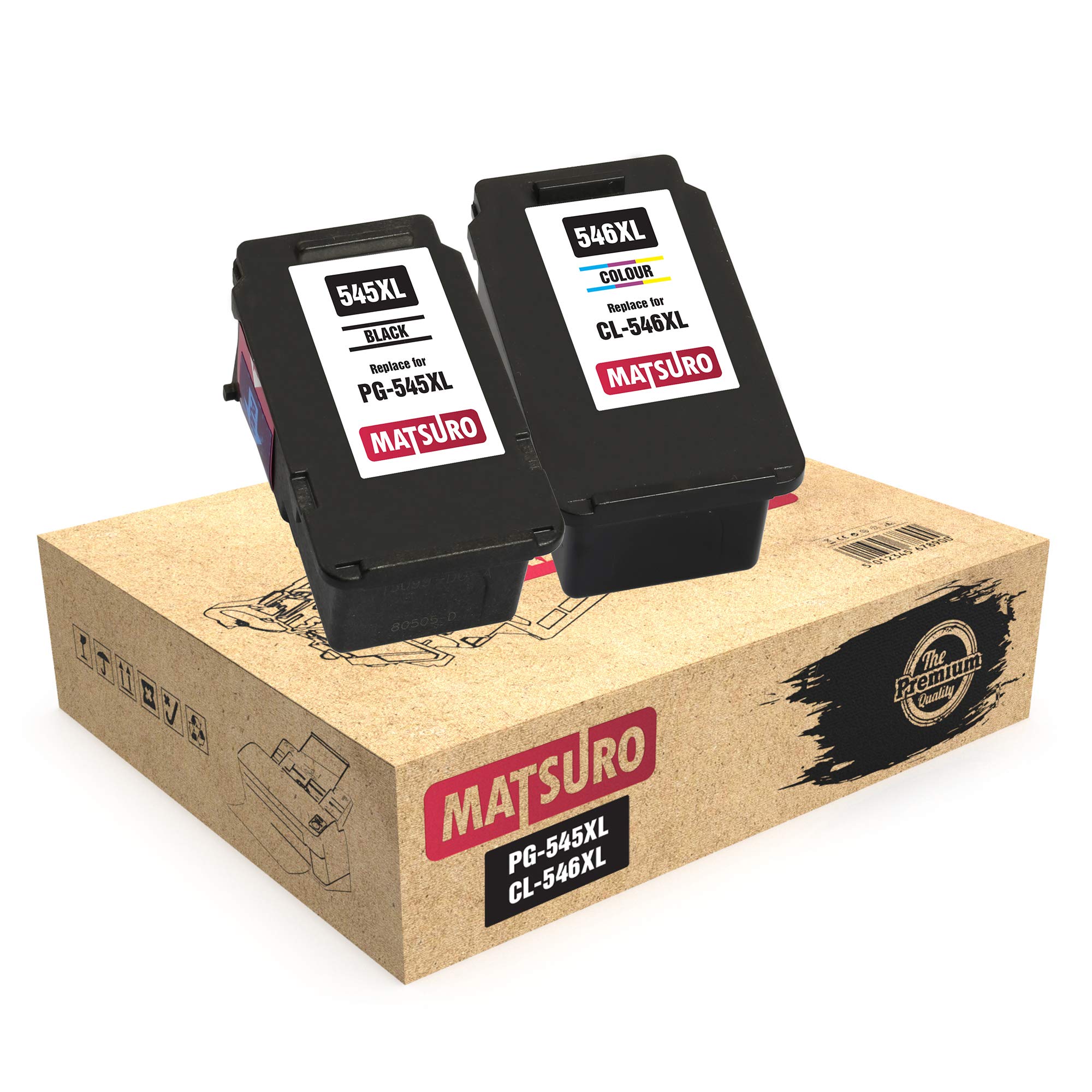 Matsuro Original | Compatible Remanufactured Ink Cartridges Replacement for CANON PG-545XL CL-546XL PG-545 CL-546 (1 SET)