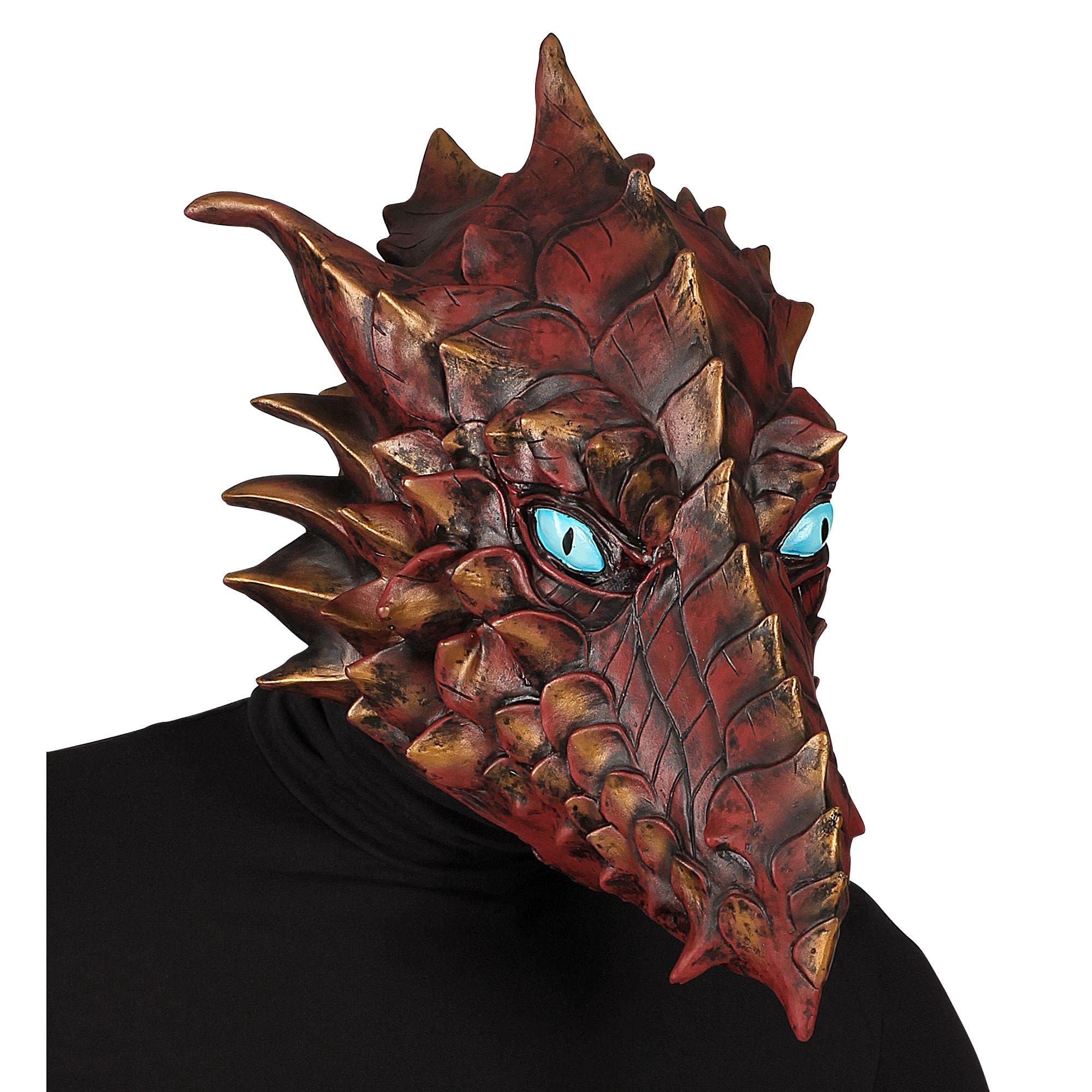 Widmann 11012534 Dragon Full Head Mask, Unisex - Adult, Brown, One Size