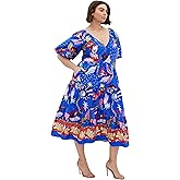 City Chic Womens Dress - Capria Puff Sleeve Print