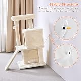 Yaheetech Cat Tree 92cm Multilevel Tower with Double Condo Beige view 5