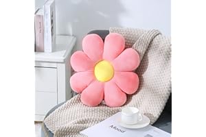 SHINUOER Flower Throw Pillow Soft Pink 15.7" Daisy Pillow Aesthetic Pillows Cute Flower Plush Floor Pillows Seating Cushion for Couch Sofa Bed