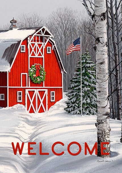 Amazon Com Toland Home Garden 1012247 Welcome Winter Barn House