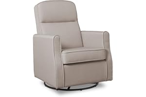 Delta Children Blair Slim Nursery Glider Swivel Rocker Chair, Taupe