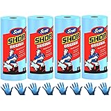 Scott Shop Towels, Strong and Absorbent Multi-Purpose Blue Disposable Towels, 55 Sheets per Roll, 4 Rolls (220 Sheets)