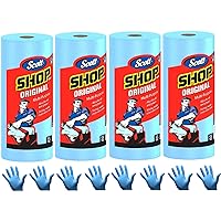 Scott Shop Towels, Strong and Absorbent Multi-Purpose Blue Disposable Towels, 55 Sheets per Roll, 4 Rolls (220 Sheets)