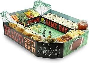 Sport Stadium Party Snack Tray for Football Party, Game Day (25 x 4.5 x 20.5 In)