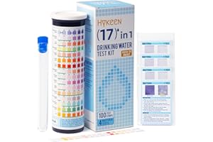 HYKEEN 17 in 1 Water Testing Kits for Drinking Water, 100 Strips + 4 Bacteria Tests, Tap and Well Water Test Kit Easy to Test and Read for Hardness, Lead, Iron, pH, Copper, Bacteria and More