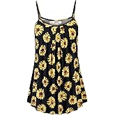 BEPEI Women Loose Casual Summer Pleated Flowy Sleeveless Camisole Tank Tops