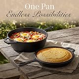 nuovva Pre Seasoned Cast Iron Dutch Oven 2in1 Combo Cooker 3.2 Qt 10.25" Skillet view 7
