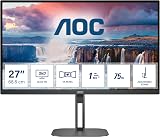 AOC Q27V5N 27 Inch QHD VA Monitor 75Hz 4ms FreeSync Height Adjust Pivot view 2