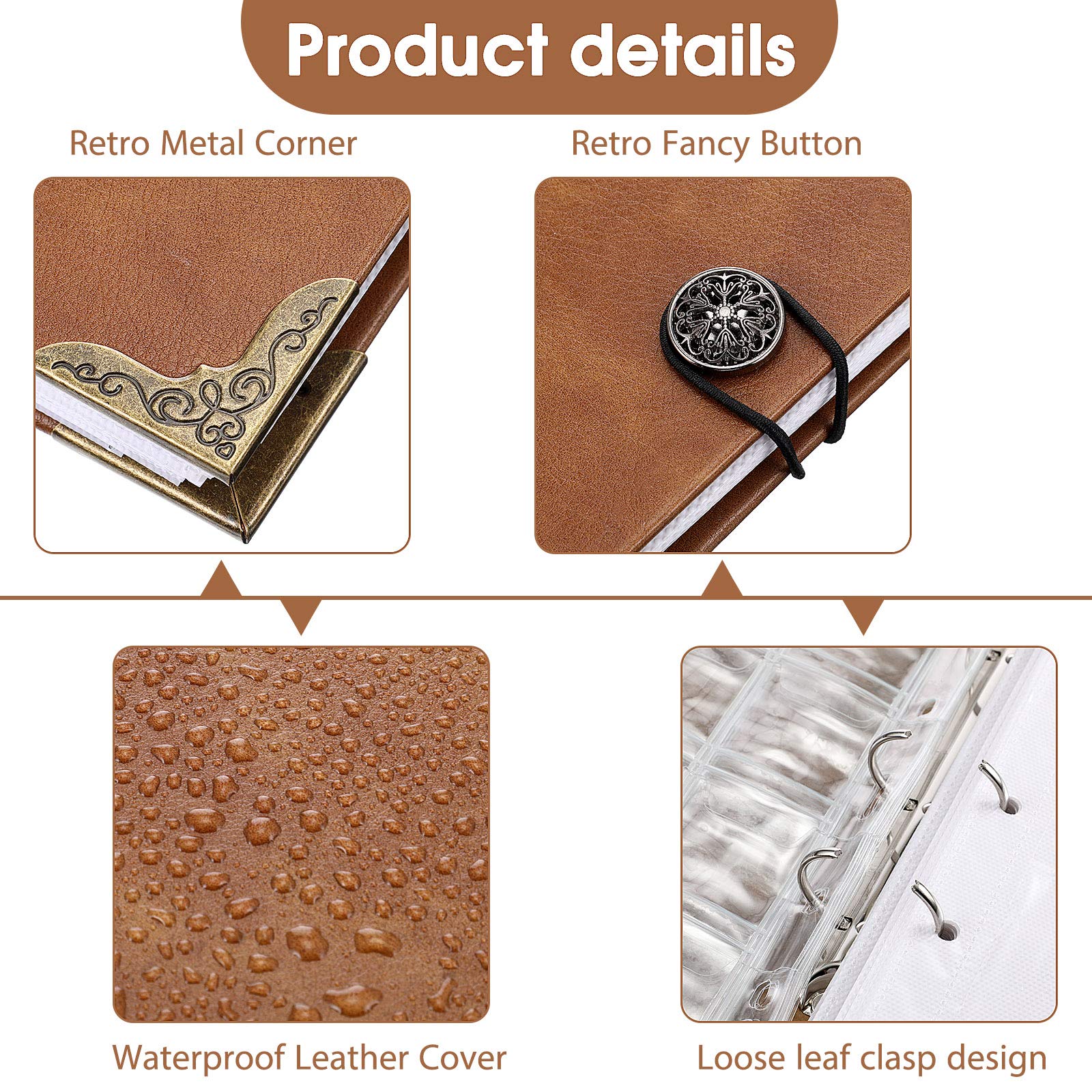Zonon Currency Album Coin Collecting Book Holder with 150 Coin Pockets and 240 Paper Currency Pockets, PU Leather Album Collection Book Penny Storage(Brown)