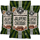 Pop Daddy Jalape&ntilde;o Cheddar Baked Curls, 6oz Spicy Cheese Curls, 3 Pk | Gluten-Free Friendly, Kosher Certified, Baked not Fried, Crunchy Snacks, For Lunches, Parties, Snacking, Movie Night Snacks
