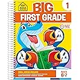 School Zone Big First Grade Workbook: 320 Spiral-Bound Pages, 1st Grade, Reading Comprehension, Phonics, Spelling, Vocabulary, Basic Math, Time, Money, Fractions, Ages 6 to 7