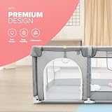 Kidoola Baby Playpen 127x127cm with Padded Frame & Mesh Walls - Grey view 3