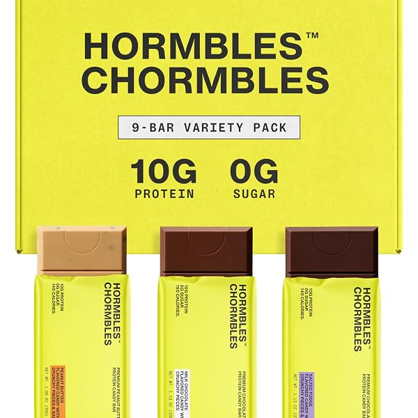Hormbles Chormbles Protein Candy Bars, Classic Milk, 10g Protein, 0g Sugar, 150 Calories, Milk Chocolate Candy With Crunchy Pieces, Sugar Free Snacks Or Dessert, 1.13 Oz, 12 Pack