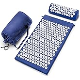 Sivan Health and Fitness Acupressure Mat and Pillow Set - Grounding Mat for Stress, Back & Neck Pain - Acupuncture Point Mass