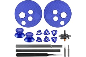 VRbrother Metal Left and Right Controller Replacement Keyboard, Mushroom Caps, ABXY Buttons Return Key Function Key, Analog Joystick Replacement (1pcs) for Meta Oculus Quest 2 Accessories (Blue)