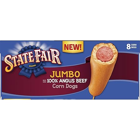 State Fair Jumbo Corn Dogs, 100% Angus Beef, 8 Ct (frozen): Amazon.com: Grocery & Gourmet Food