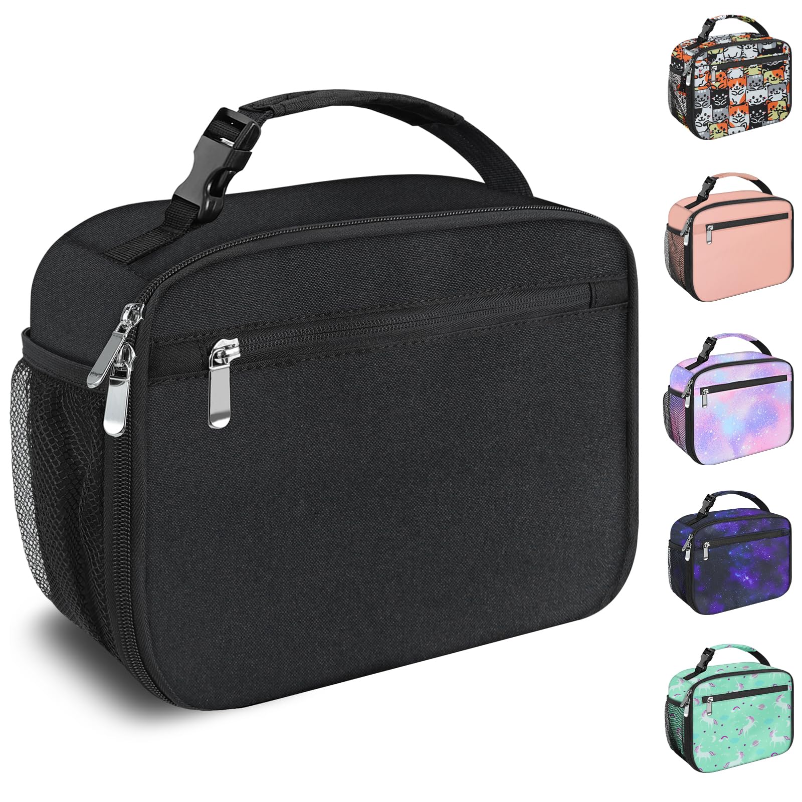 Photo 1 of Kids Lunch Box for Boys Girls Lunch Bag Insulated Durable Lunchbox Children Lunch Tote Bag for School Black