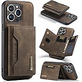 SZHAIYU Leather Wallet Phone Cases Compatible with iPhone 15 Pro Max Case with Card Holder Men 6.7'' 2 in 1 Detachable Back Cover (Coffee, IP 15 Pro Max)