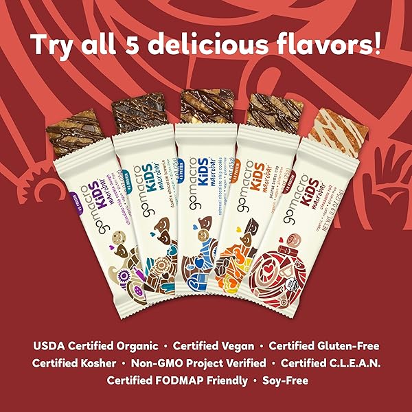 GOMACRO KIDS MACROBAR ORGANIC VEGAN SNACK BARS – CINNAMON ROLL (0.90 OUNCE BARS, 7 COUNT)