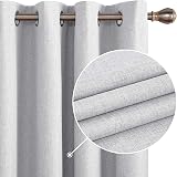 Deconovo Linen Look Full Blackout Curtains Eyelet Thermal Insulated 46 x 90 In view 2
