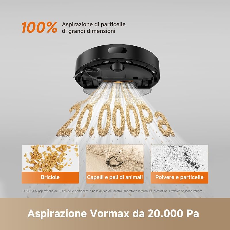 D20 Air Plus Robot Aspirapolvere, Aspirazione 20.000 Pa