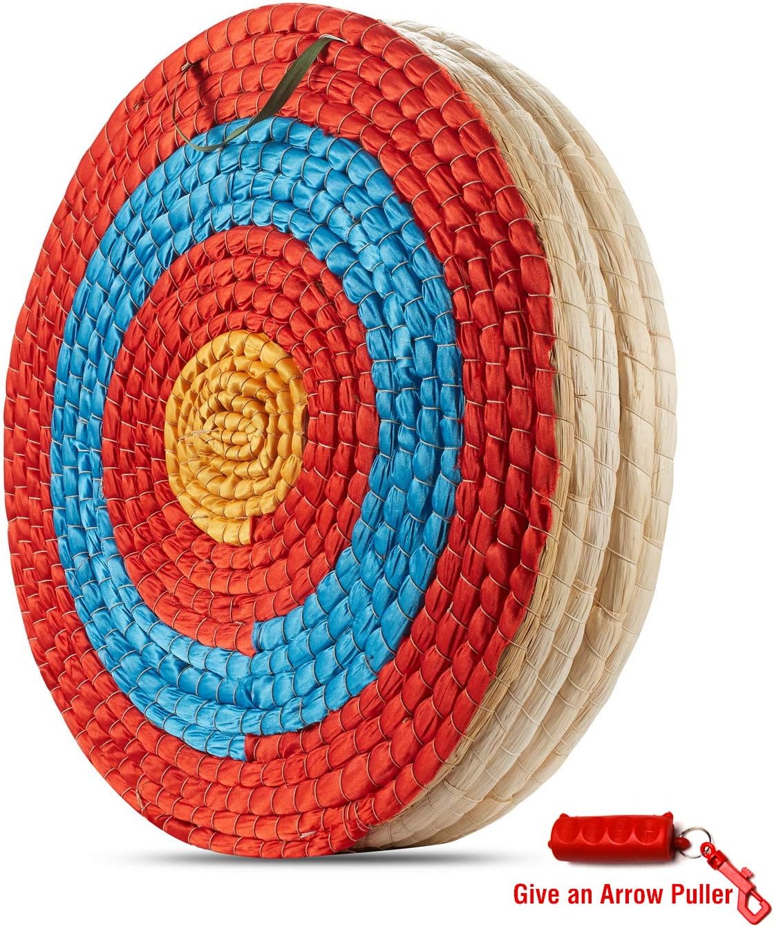 KAINOKAI Traditional Hand-made Archery Target with Arrow Puller,Arrows Target for Recurve Bow Longbow or Compound Bow