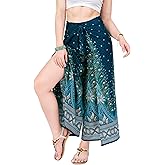 Your Cozy Women’s Boho Palazzo Pants Wide Leg for Yoga Festival Travel Lightweight Adjustable Waist Hippie Trousers