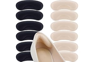 COMFOWNER 6 Pairs Heel Cushion Pads for Too Big Shoes - Protectors to Prevent Heel Pain, Blisters and Rubbing, Anti Slip Fillers Make Shoes Fit Tighter