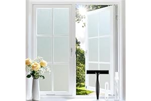 rabbitgoo Window Films for Privacy, Frosted Window Tint with Tools, Static Cling Sun Blocking Heat Control Privacy Film, Remo