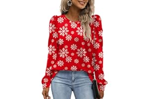 WEESO Puff Sleeve Tops for Women Fashion Crewneck Sweatshirts