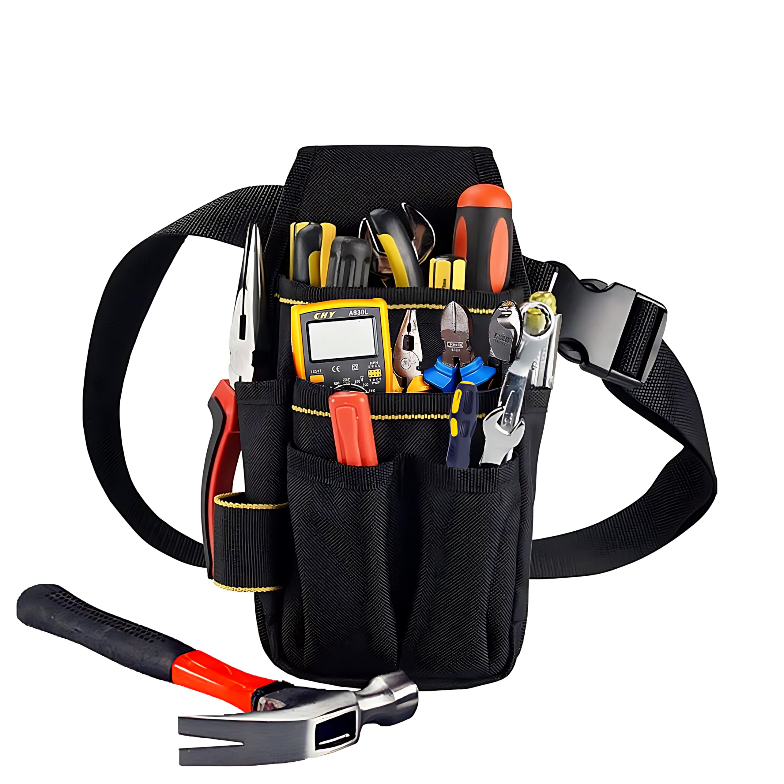 Copechilla Tool Pouches Electrician Professional and Belts,23X13X5CM,15 Pockets,Black,Material Double Layer Thickening 600D Oxford,Heavy Duty 10 KG, for Electrician,Technical Maintenance — image 1