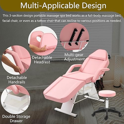 Facial Bed Massage Table With Stool KEIKI Massage Salon Tattoo