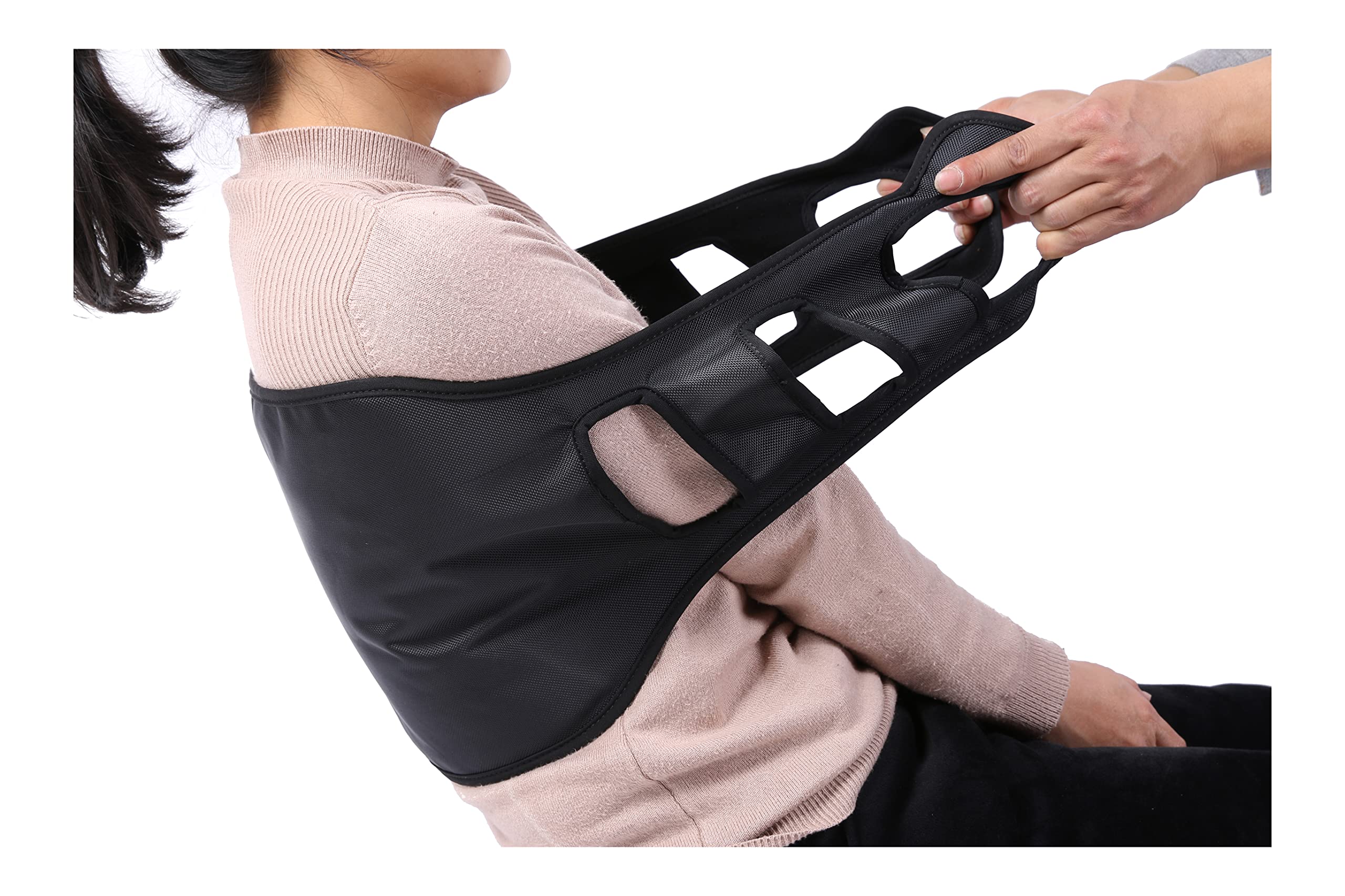 RHome Waterproof Transfer Belt,Elderly Patient Lift Sling Transfer Helper, Standing Assistance for Bedridden Patient, Sliding, Moving- Aids for Seniors (Black)