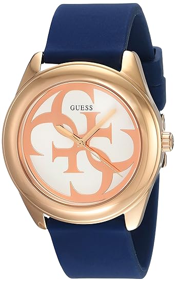 Guess Damen Analog Quarz Uhr mit Silikon Armband W0911L6