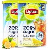 Lipton Diet Zero Sugar Lemon Iced Tea Mix, Makes 28 Quarts Each, Pack of 2, 56 Quarts Total, Low Calorie Lemon Black Tea Drink Mix