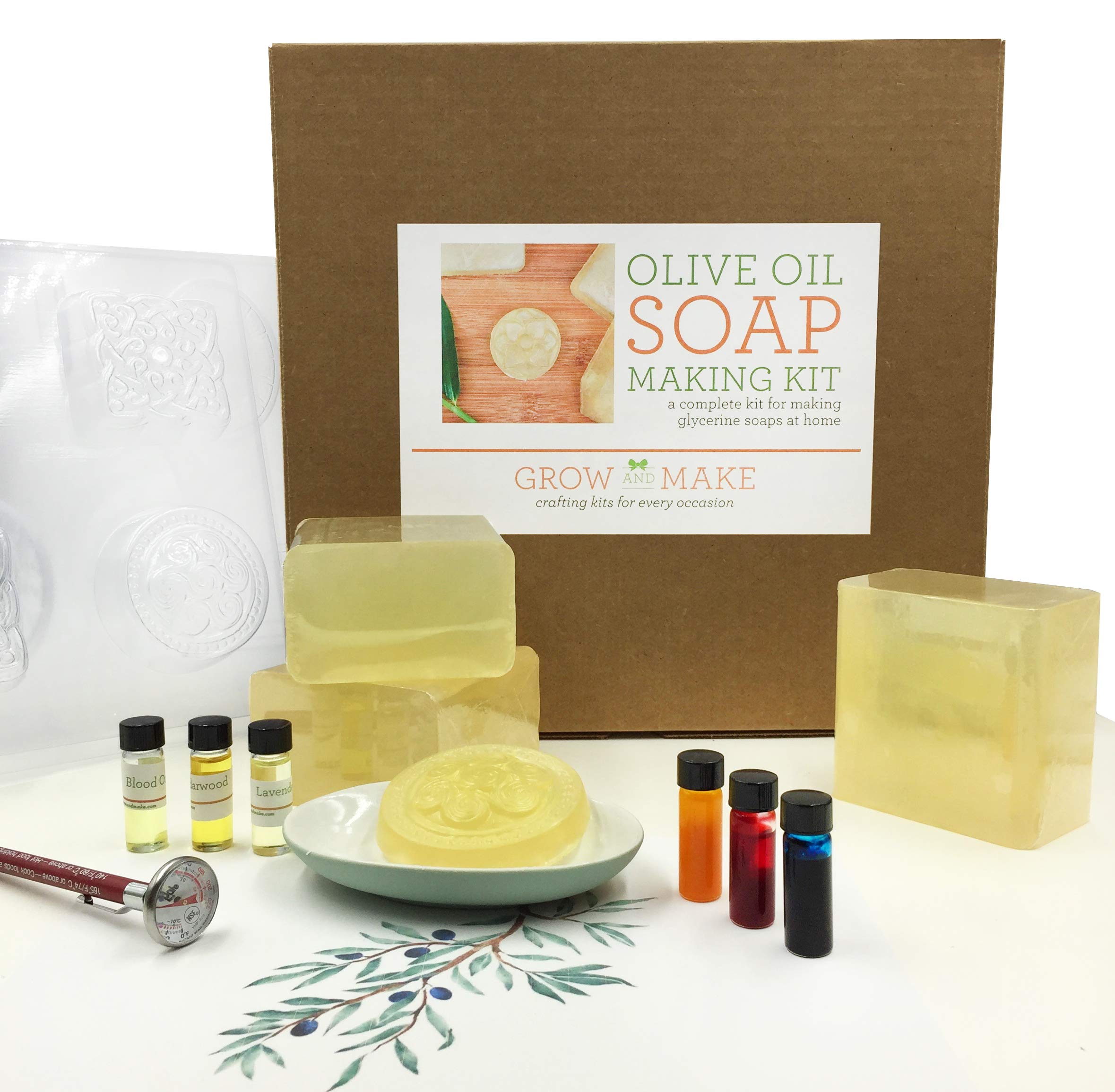 Grow and Make Deluxe DIY Olive Oil Soap Making Kit Learn how to make