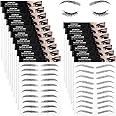 Blulu 18 Sheets 4D Hair Like Waterproof Eyebrow Tattoos Stickers Eyebrow Transfers Sticker 180 Pair Temporary Brow Tattoo Peel off Grooming Shaping Sticker in Arch Style for Women(Black)