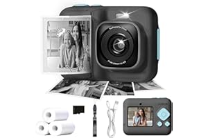 Kids Camera, 1080P Instant Digital Print Camera for Kids, Christmas Birthday Gifts for 4 5 6 7 8 9 10 Year Old Girls Boys, Po