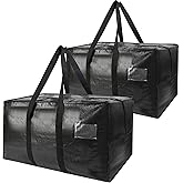 Heavy Duty Extra Large Moving Bags,58 Gallon Jumbo Packing Bags,Huge Moving Storage Bags with Strong Zippers & Carrying Handles,Reusable Big Moving Storage Bags for College Dorm Travel 2Pack