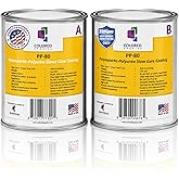 Colored Epoxies PP-80 Polyaspartic Floor Coating &ndash; 100% Aliphatic High Solids Clear Topcoat for Garage Floors, Concrete, Metallic Epoxy &amp; Decorative Flake Floors, UV Stable, Non-Yellowing, High Gloss Finish, 0.5 Gallon Kit (64 fl oz)