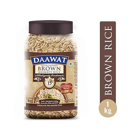 Daawat Brown Basmati Rice, 1kg Jar