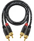 WORLDS BEST CABLES2.5 Foot – High-Definition Audio Interconnect Cable Pair Custom Made Using Mogami 2964 Wire and Amphenol ACPL Black Chrome Body, Gold Plated RCA Connectors