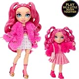 Rainbow High Littles Magenta Monroe 14 cm Doll with Pet Kitty Pink Dress view 4