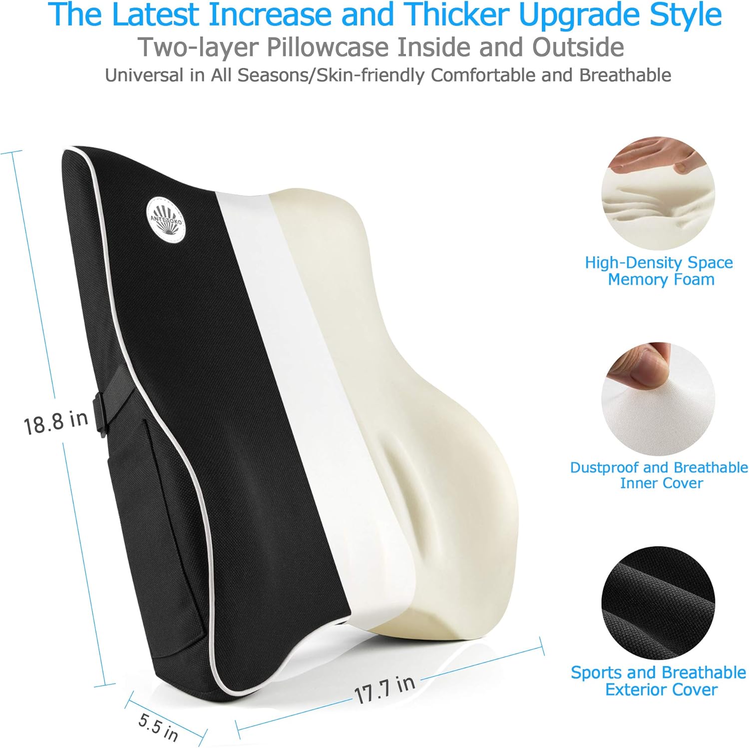 Lumbar Support Pillow,Memory Foam Back Support for Office Chair,Computer Chair,Car Seat,Recliner with Breathable 3D Mesh Cover,Ergonomic Design Orthopedic Backrest for Back Pain Relief: Kitchen & Dining